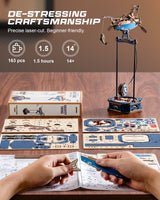 ROKR 3D Wooden Puzzles for Adults,Gravity Swing Ocean Fisher Model kit, 161Piece 3D Puzzles for Adults ROKR