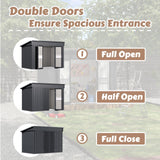 MUPATER 6 x 10 ft Outdoor Storage Shed,Galvanized Metal Shed Storage House with Lockable Door and Vents for Garden,Patio, Backyard, Grey MUPATER