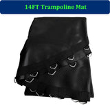 Bzzter Replacement Trampoline Mat,Fits 14ft Round Frame,with 72 Rings &147.6 Inch Diameter, Fits 6.5"-7.0" Spring,10 Rows of Stitching for Longer Lasting,w/Pull Hook and Gloves,14ft Trampoline Mat Bzzter