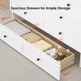 howcool Queen Murphy Bed Cabinet with Charging Station and Large Storage Drawer, Solid Pine Wood Platform Bed Frame, Foldable Cabinet Bed for Home Office, Space Saving Design, White + Walnut howcool