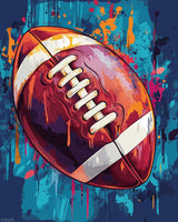 XTXGERL American Football Paint by Number, Ball Sport Paint by Numbers Kit for Adults, Graffiti DIY Oil Painting Poster for Sports Lovers, Canvas Print Home Room Wall Art (16x20inch, No Frame) XTXGERL