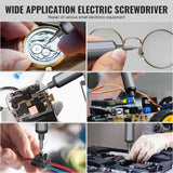 TanSon Mini Electric Screwdriver 3.7V, Precision Electric Screwdriver 72-in-1 Magnetic Bits, Cordless Screwdriver Set, Rechargeable Portable Repair Tool Kit for Electronics Laptops Glasses Clocks TanSon