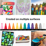 AnyMark 24 Colors Acrylic Paint Markers, Dual Tip Premium Acrylic Paint Pens for Stone, Wood, Calligraphy, Canvas, Ceramic, Metal, Glass, Rock Painting, DIY Crafts AnyMark