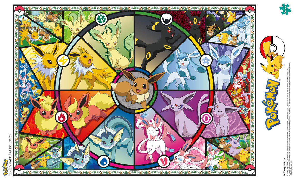 Buffalo Games - Pokemon- Eevee Evolutions Series 1 - 500 Piece Jigsaw Puzzle For Adults -Challenging Puzzle Perfect for Game Nights - Finished Size is 21.25 x 15.00 Buffalo Games