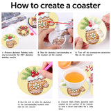 eniref 8 Pcs Christmas Diamond Art Coasters Kits with Holder, Gingerbread Snowman 5D DIY Diamond Pinting Coasters Acrylic Round Cup Coaster with Cork Pads for Tabletop Protection 10×10 CM eniref