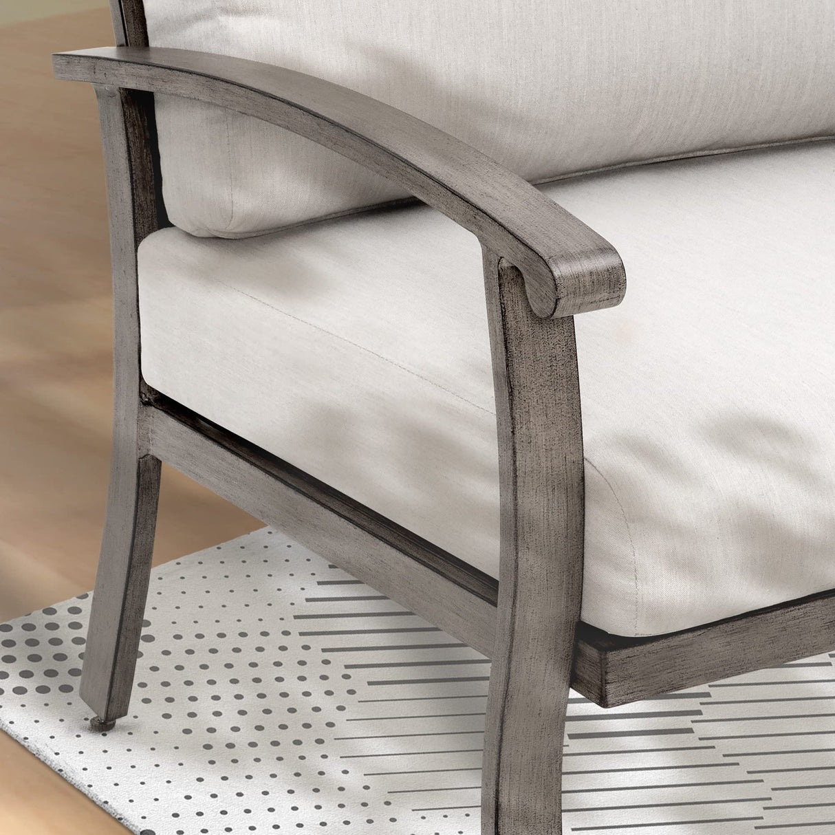 HAPPATIO 5 Piece Aluminum Outdoor Patio Furniture Set, Patio Chairs with Ottomans and Side Table, Balcony Furniture, Patio Conversation Set for Porch Garden (Gray) HAPPATIO