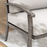 HAPPATIO 5 Piece Aluminum Outdoor Patio Furniture Set, Patio Chairs with Ottomans and Side Table, Balcony Furniture, Patio Conversation Set for Porch Garden (Gray) HAPPATIO