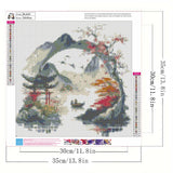 GEMFAMILY Diamond Painting Kits for Adults Beginner,5D Diamond Art Kits for Courtyard Under The Cherry Blossom, DIY Full Drill Landscape Diamond Dot Gem Art Kits for Home Decor 13.8 x 13.8 Inch GEMFAMILY