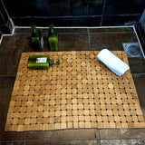HJJKKH Bamboo Bath Mat with 15.7X23.6 inch,Nature Bamboo Wooden Bathroom Mat,Non Slip and Foldable Floor Shower Bath Mat for Bathroom,Bathtub,Shower,Sauna,Hot Tub HJJKKH