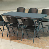 Lifetime 6-Foot Nesting Folding Table, Commercial, Black Lifetime