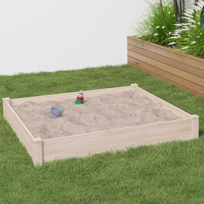 Kids Wooden Sand Box for Aged 3-8years Outdoor Sandboxes for Backyard Garden - WoodArtSupply