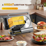 CGOLDENWALL Meat Slicer Foldable Electric Food Slicer, 0-15mm Adjustable Thickness, Frozen Meat/Cheese Slicer for BBQ Hot Pot Shabu, with 2 Stainless Steel Blades, 110V CGOLDENWALL