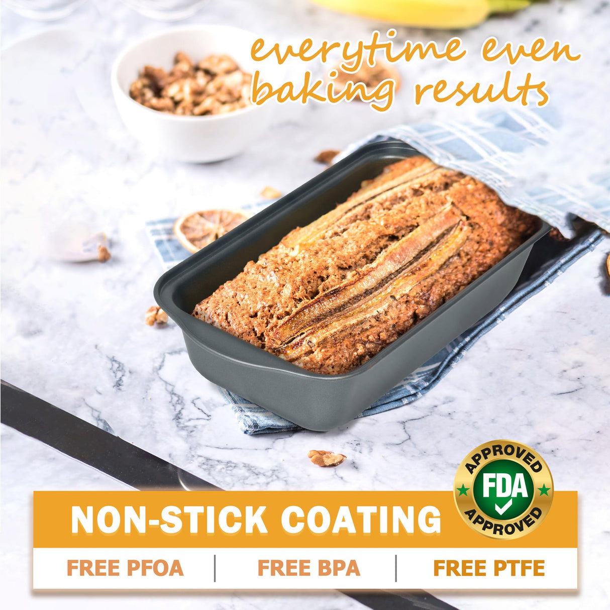 8-Piece Baking Pans Set with Rack, Nonstick Bakeware Include Muffins & Muffin Tops Pan, Baking Tray, Cookie Sheet with Mat, Loaf Pan, Round Cake Pan, Carbon Steel Baking Set LINKLIFE