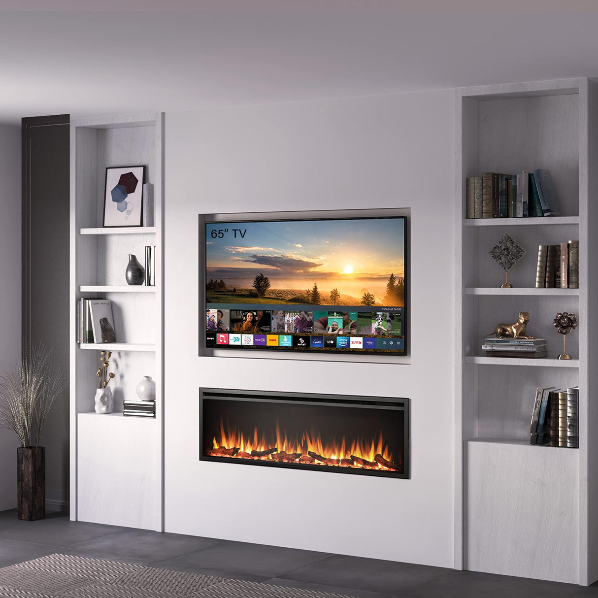 LegendFlame Austin in Wall Recessed & Wall Mounted Electric Fireplace (60") Legend Flame