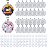 120 Pieces Sublimation Pendant Trays Set Sublimation Pendant Blanks Includes 30 Round Bezel Blank Trays 30 Transparent Glass Cabochons 30 Round Aluminum Sheets 30 Adhesive Sheets for Jewelry Making Hicarer