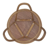 FINECASA Rattan Side Table with Wicker Tray Top 20x23'', Boho Hand-Woven End Table, Small Round End Table with Hairpin Legs, Coffee Table Set for Living Room, Bedroom (Handcraft) FINECASA