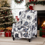 B BAIJIAWEI Wingback Recliner Chair - Tufted Arm Chair Recliner - Fabric Push Back Single Sofa for Living Room Adjustable Backrest (Single, Blue Floral) B BAIJIAWEI