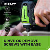 Greenworks 24V MAX Cordless Brushless Drill + Impact Combo Kit, (2) 2.0Ah Batteries, (1) Charger, and Bag Included Greenworks