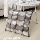CARRIE HOME Brown Plaid Pillow Covers 18x18 Set of 2 Farmhouse Plaid Decorative Throw Pillows for Living Room Couch Sofa CARRIE HOME