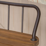 Christopher Knight Home Denali Outdoor Industrial Acacia Wood Barstools with Finished Iron Frame, 2-Pcs Set, Teak Finish / Rustic Metal Christopher Knight Home