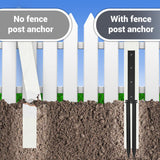2 Pack Fence Post Anchor Kit, Heavy Duty Steel Fence Post Repair Stakes, Fence Post Anchor Ground Spike for Repairing Tilted Broken Wooden Fence ZZM