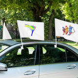 DECHOUS 4Pcs Blank White Car Flags, Blank Car Window Flags for Sublimation, 18x17 Inch DIY Blank Flags Sublimation Car Flags with Pole Car Shaking Flags for Sublimation Outdoor Garden Festival DECHOUS
