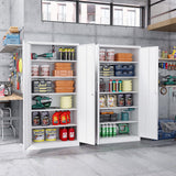 ZAOUS Garage Storage Cabinet, 72'' Tall Metal Storage Cabinets with Lock and 5 Adjustable Shelves for Home, Office, Warehouse, White ZAOUS