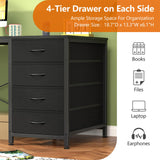 YOMILUVE 60 Inch Computer Desk with 8 Drawers, Home Office Desk with Power Outlets, Work Study Gaming Desk with 8 Fabric Drawers, Black YOMILUVE