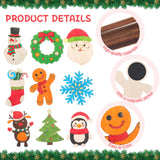 Blueweenly 84 Pcs DIY Wood Christmas Craft Magnets Set for Kids Christmas Day Craft Wooden Ornaments Unfinished Slices in 9 Styles Ornaments to Paint Crafts for Kids Blueweenly