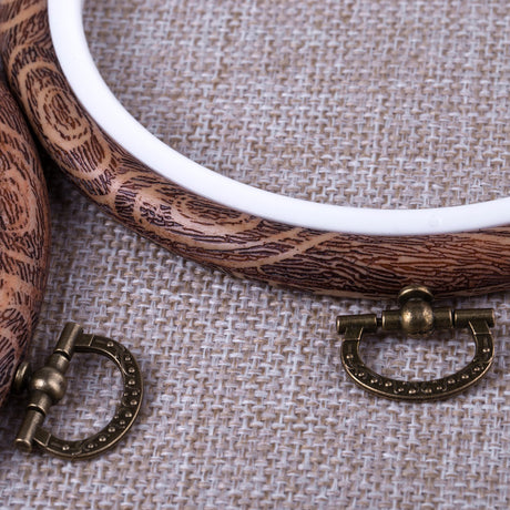 joybest 4 Pcs Embroidery Hoops Set Cross Stitch Hoop Ring Imitated Wood Display Frame-Circle and Oval Hand Embroidery Kits for Art Craft Sewing (Imitated Wood) joybest