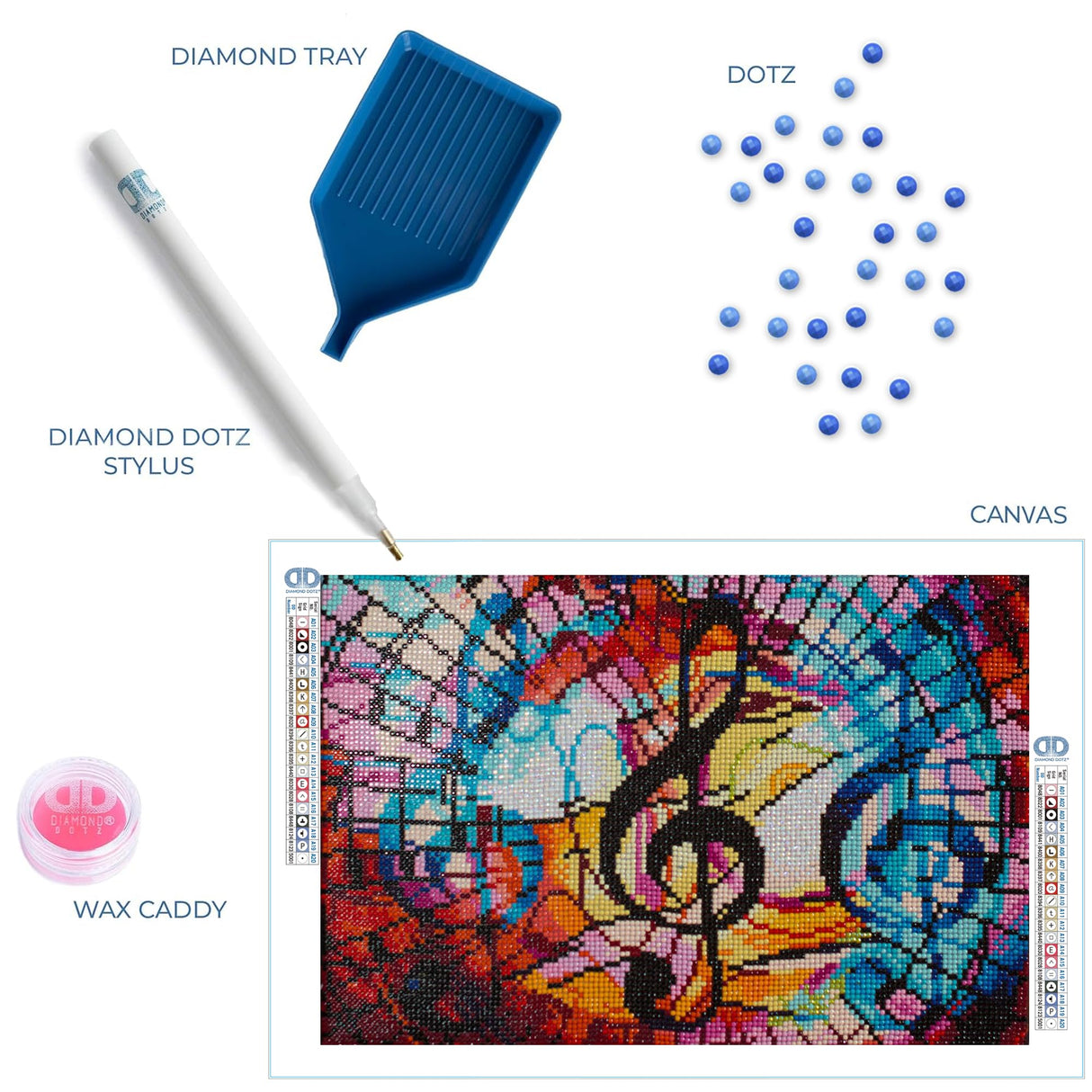 DIAMOND DOTZ Triple Treble Music Diamond Painting Kits for Adults - Diamond Art Kits a Relaxing Creative Craft Kit with Dotz Gems 10.6"x15.7" DIAMOND DOTZ