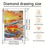 BYGFHLYW Beach Diamond Art Kits for Adults, Landscape Love Diamond Painting Kits for Adults Beginner, Round Full Drill Gem Painting Diamond Dot Gem Art Kit Home Wall Decor 12x16 inch BYGFHLYW
