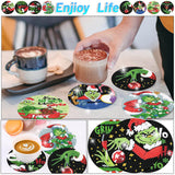 Clendo 8 Pcs Christmas Diamond Painting Coasters Kits with Holder,DIY Diamond Art Coaster Kits for Adults & Kids,Paint with Diamonds Coasters Craft Supplies for Holiday Decor Gifts Clendo