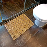 HJJKKH Bamboo Bath Mat with 15.7X23.6 inch,Nature Bamboo Wooden Bathroom Mat,Non Slip and Foldable Floor Shower Bath Mat for Bathroom,Bathtub,Shower,Sauna,Hot Tub HJJKKH