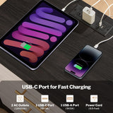 SICOTAS 24" Night Stands Set of 2, Black Nightstand with Charging Station, Large 3 Drawers Nightstand, Tall Mid Century Modern Nightstands Bedroom Bed Side Table for Bedroom Living Room Sofa SICOTAS