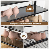 MAHANCRIS 10-Tier Shoe Rack, Shoe Organizer for Entryway, Large Capacity Shoe Shelf, for 36-40 Pairs of Shoes, Stable Sturdy, Shoe Storage with 9 Metal Mesh Shelves, Rustic Brown SRHR1101Z MAHANCRIS