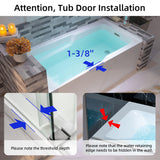 WOODBRIDGE 60" Acrylic Rectangular Alcove Soaking Bathtub in White with Right Drain, Brushed Nickel Pop-Up Drain Included BA6030R WOODBRIDGE