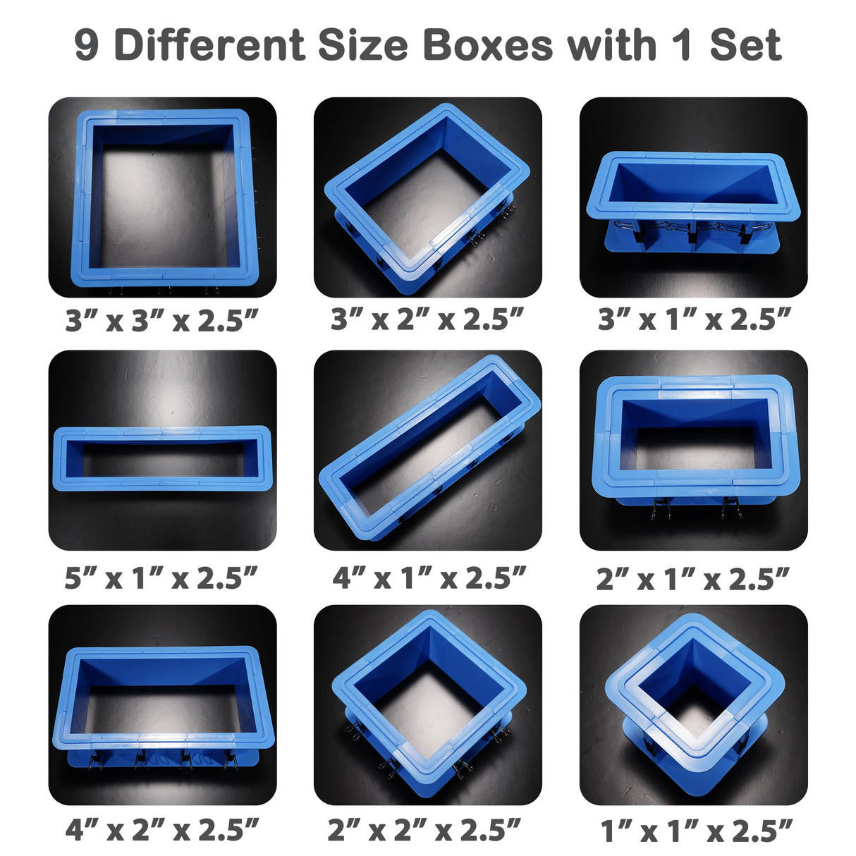 Silicone Mold Making Kit - Silicone for Mold Making 30A - Platinum Liquid Mold Making Silicone 2 Gallons with Tools Kit- 1:1 By Volume - Ideal for Resin Molds, Silicone Molds, Soap Molds Sapphire Blue BBDINO