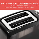 BLACK+DECKER 2-Slice Toaster, T2569B, Extra Wide Slots, 6 Shade Settings, 850 Watts, Crub Tray, Cancel Button BLACK+DECKER
