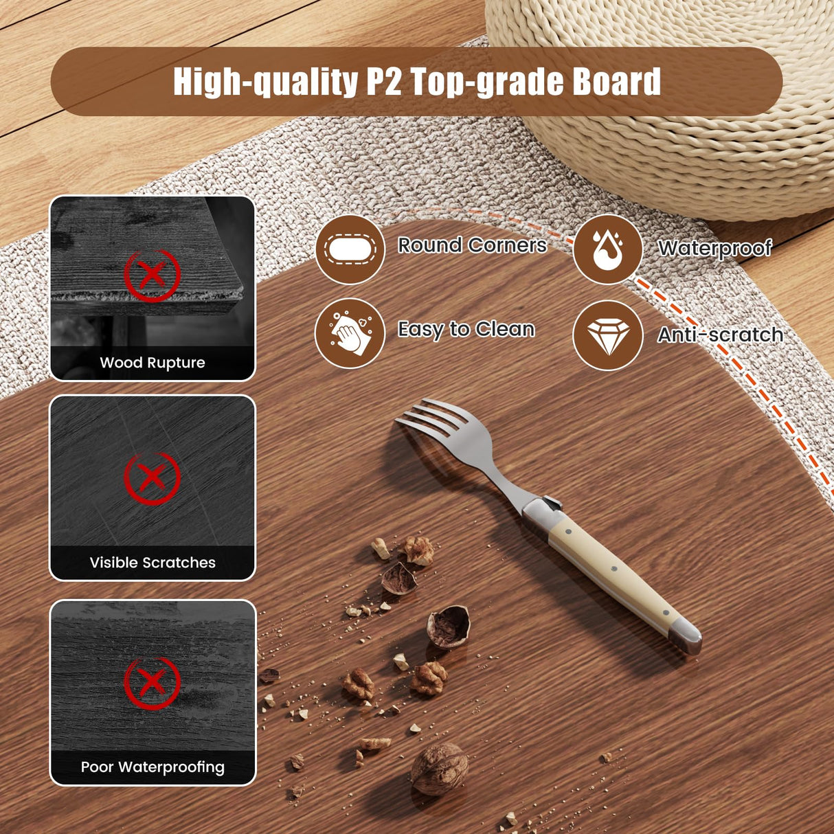 ALLSTAND 48" Oval Lift Top Coffee Table with Storage Metal Legs & Large Hidden Compartment, Coffee Table with Lifting Top with Open Shelf, Lift Coffee Table with Wooden Lift Tabletop for Living Room ALLSTAND