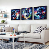 SHICERNHJ 4 Packs Animal Wolf Series Diamond Art Kits for Adults,5D Diamond Painting Kits for Beginner,DIY Full Drill Diamond Dots with Gem Art Kits for Adults,Home Wall Decor 12 x 12Inch SHICERNHJ