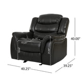 Christopher Knight Home GDFStudio Great Deal Furniture Merit Black Leather Recliner/Glider Chair GDFStudio