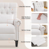 choairy Pushback Recliner Chair, Accent Push Back Chairs Set of 2 with Adjustable Footrest Wingback, Upholstered Linen Reclining Sofa with Side Pocket, Comfy Modern Armchair for Living Room, Beige choairy