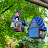 Garden Bird House for Outside Clearance Hanging Outdoors Country Cute Birdhouses for Wren Finchs Chickadee Hummingbird Tree Swallow Cage Kids Nature Lover Bluebird House(Blue) ZLSZTMI