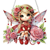 SENQAO Angel Hanging Diamond Art Painting Kits for Adults Beginners, 5D Special Shape Diamond Art Kits, Valentine's Day Fairy Crystal Rhinestones Diamond Gem Art Painting for Home Garden Wall Decor SENQAO