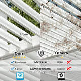 MASTERCANOPY 12’ X 20’ Louvered Pergola Outdoor Aluminum Patio Pergola with Adjustable Roof for Deck Backyard Garden (White) MASTERCANOPY