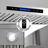 COSMO COS-QS90 Under Cabinet Range Hood with 500 CFM, Permanent Filters, LED Lights, Convertible from Ducted to Ductless (Kit Not Included), 36 in, Stainless Steel COSMO