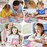 Magnetic Puzzles for Toddlers Ages 3-5, Unicorn Mermaid Princess Magnetic Puzzles for Kids Ages 4-6, Travel Jigsaw Puzzles Toys for Car Airplane Road Trip Activities Game, Girls Birthday Gifts Sticeard