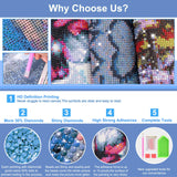 HEIBAGO 5D Diamond Painting Kits for Adults, Black Cat Full Drill Diamond Painting Kits for Beginner,DIY Moon Round Diamond Dots for Adults Gem Art Home Wall Decor 12 x 16 in HEIBAGO