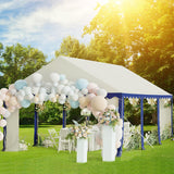Tents for Parties Party Tent 16x20 ft, Outdoor Canopy Carpas para Fiestas Heavy Duty, Large Waterproof Patio Event Wedding Tent White & Blue with Sidewalls Walls for Backyard Sophia & William